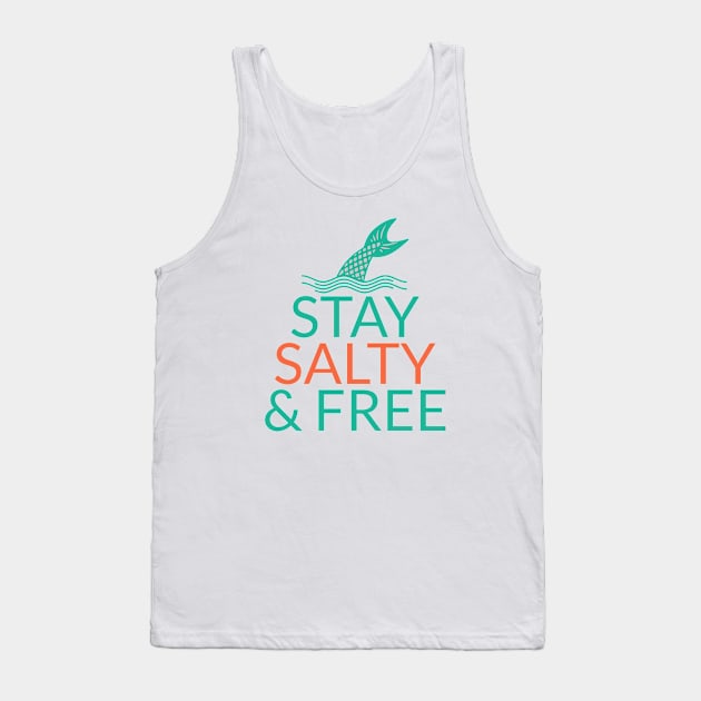 Mermaid Stay Salty & Free Ocean Beach Lover Tank Top by Tip Top Tee's